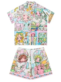 BlackBerry | Cartoon Party Print Short-Sleeve Pajama Set