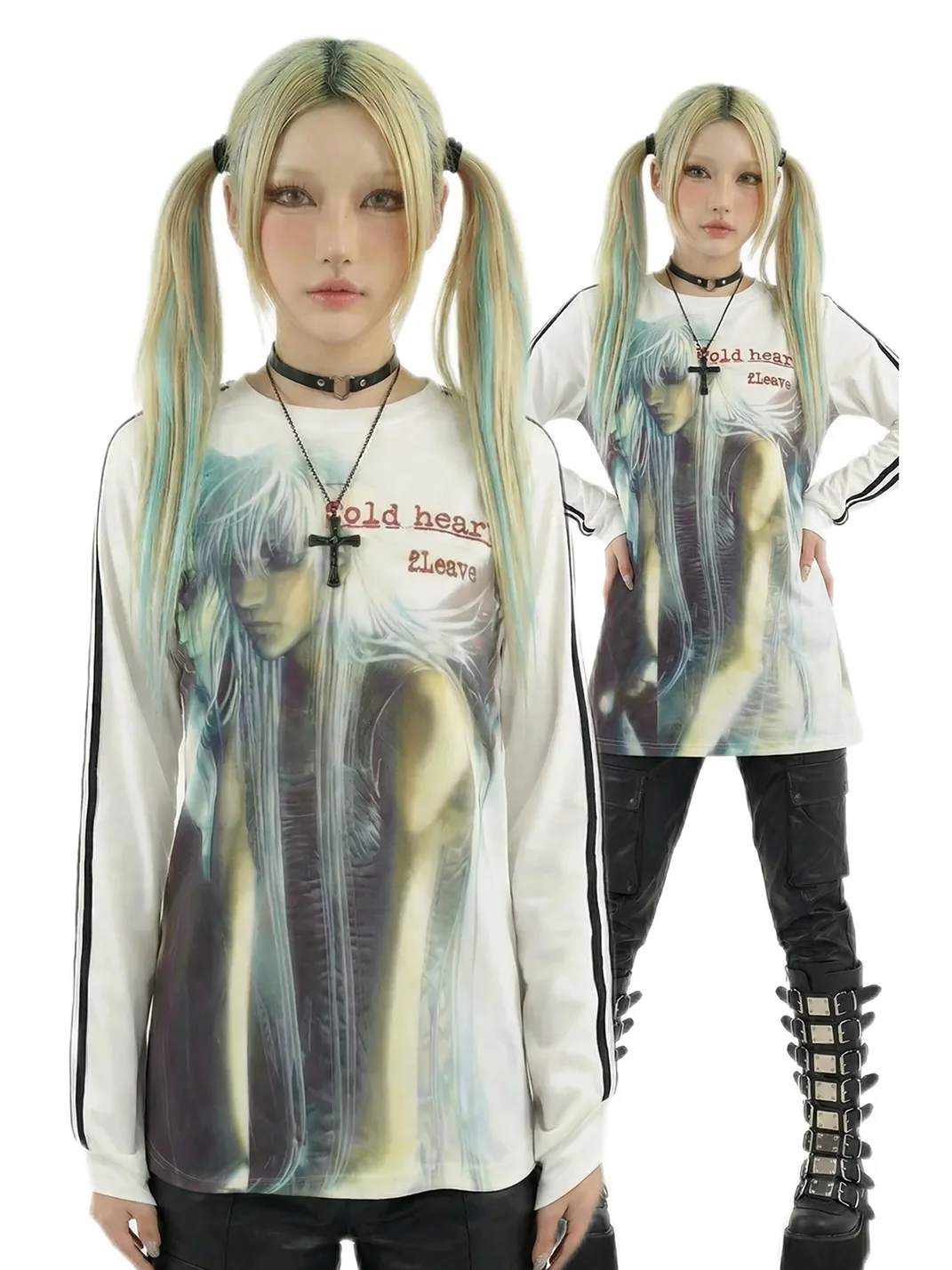 WEBBAR | Y2K Anime Character Heavyweight Long Sleeve Soccer Jersey