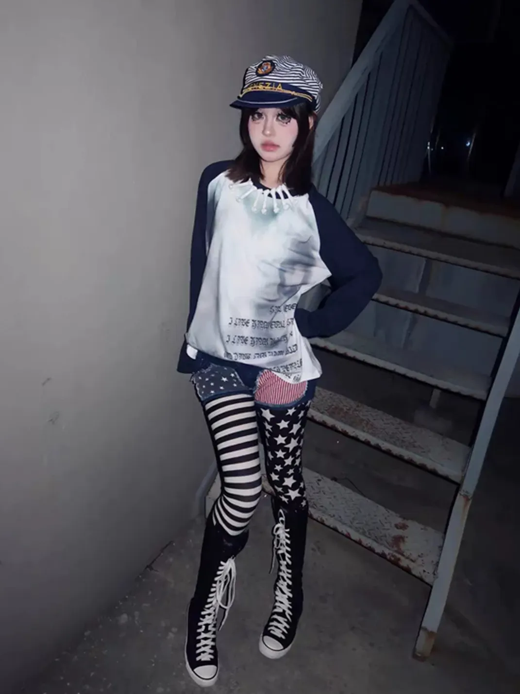 WEBBAR | Gothic Wing Raglan Long Sleeve T-Shirt