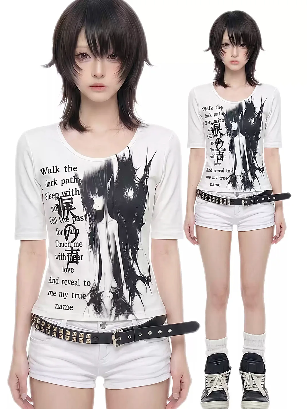 WEBBAR | Gothic Visual Slim Fit T-Shirt