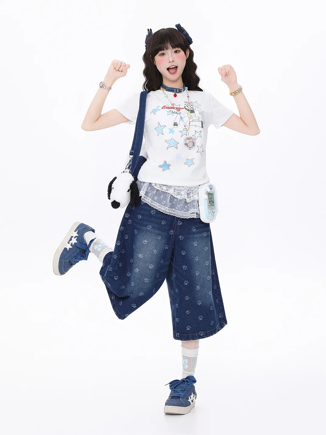 Languid Park | Star Letter Fitted Graphic T-Shirt