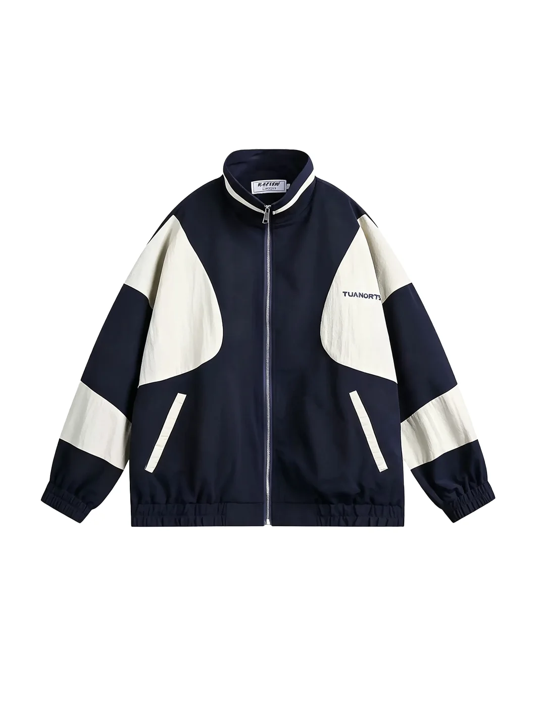 Wonderful Story | American Vintage Color Block Zip-Up Casual Jacket