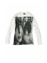 WEBBAR | Goth Emo Graphic Print 100% Cotton Long Sleeve T-Shirt