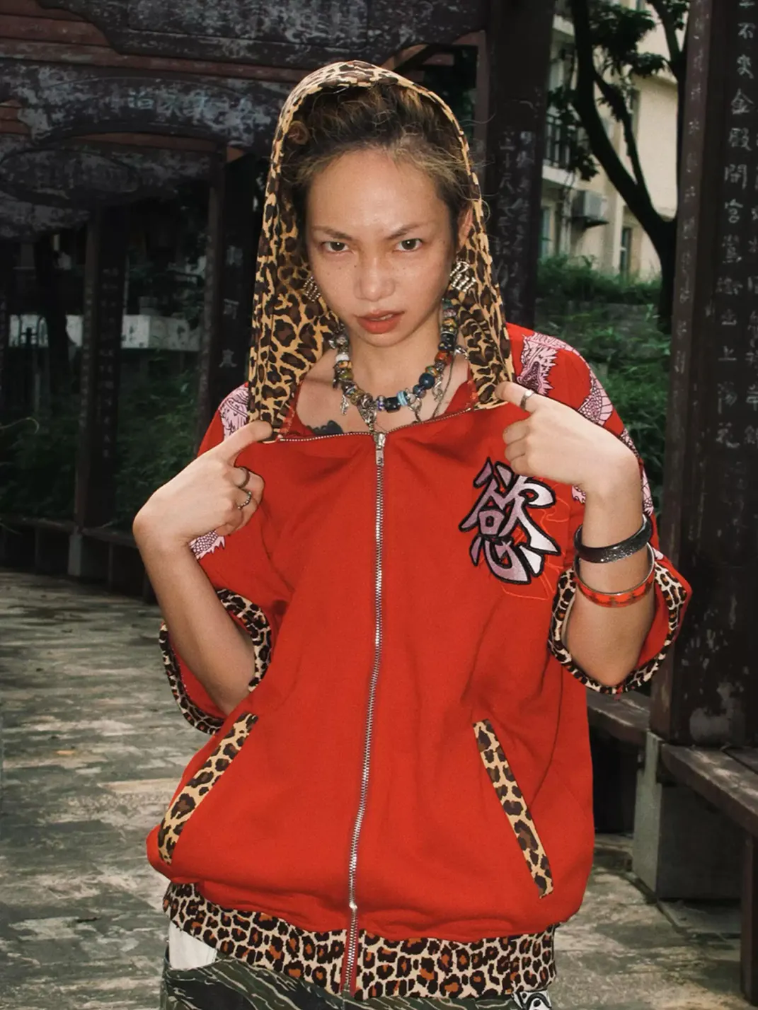 Game one | 26SS Leopard Hooded Short Sleeve Top