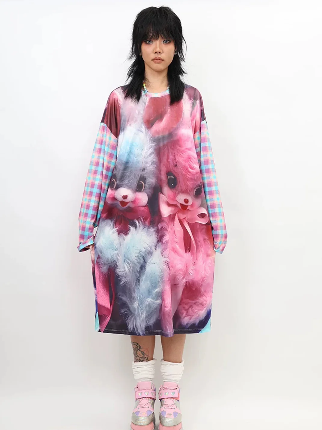 NIHONKIDS | Cute Rabbit Long Sleeve Dress