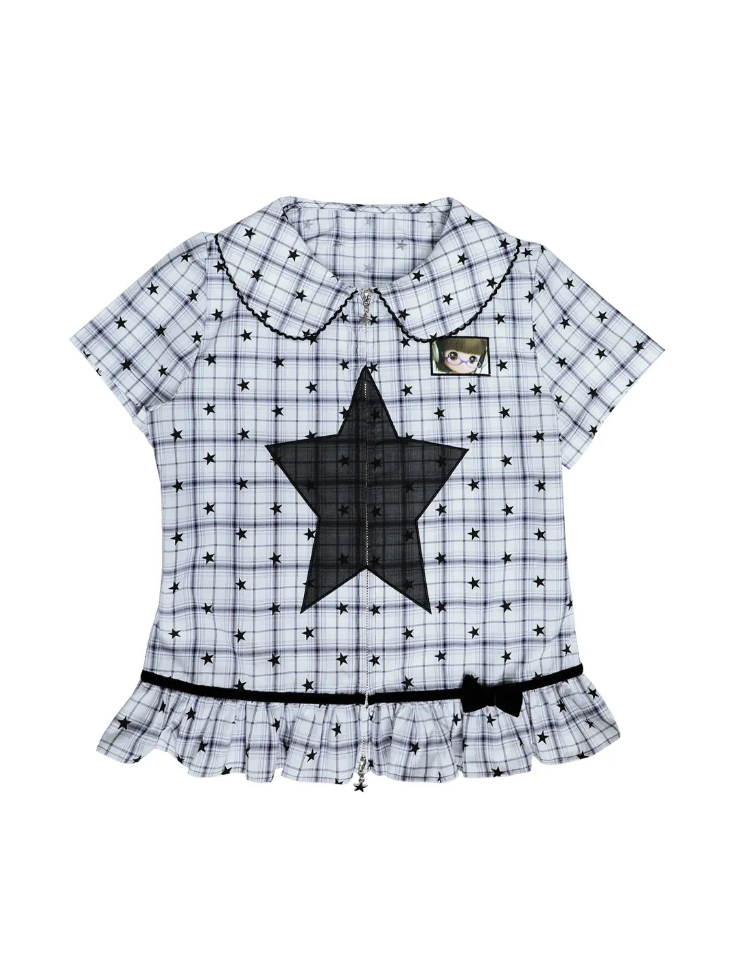 Hashtag DDD | Plaid Star Ruffled Shirt