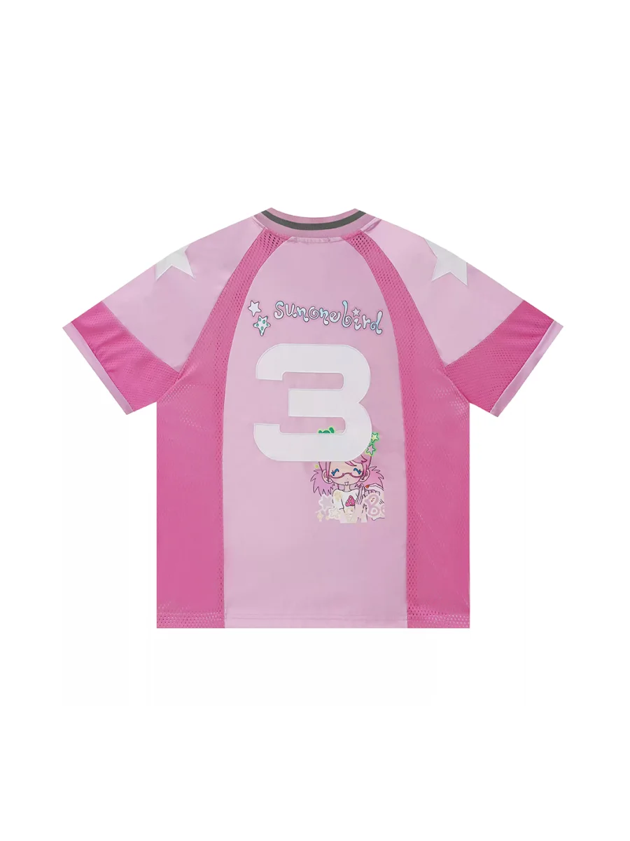 BlackBerry | Pink Cartoon Girl Oversized V-Neck Jersey - 2