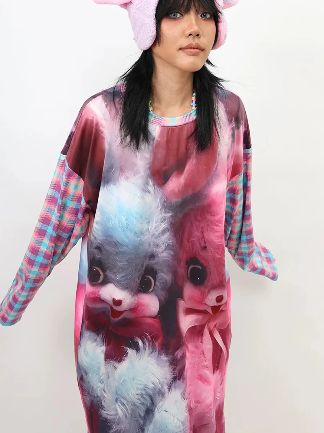 NIHONKIDS | Cute Rabbit Long Sleeve Dress