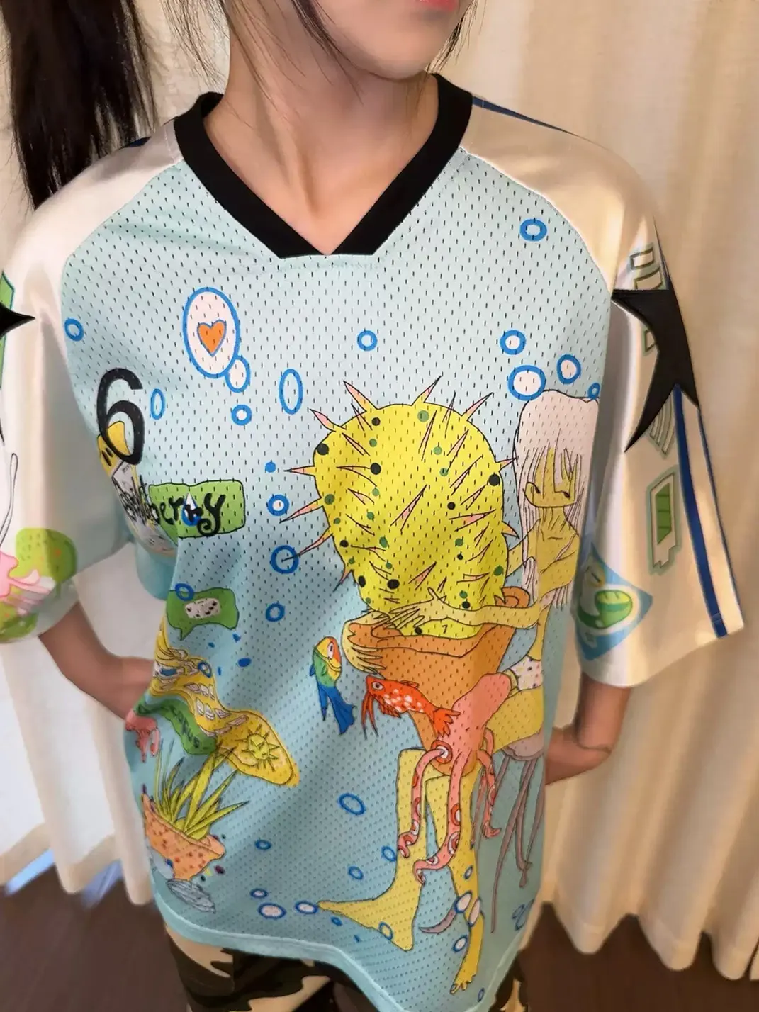 BlackBerry | Grass No. 6 Light Blue Short-Sleeve Football Jersey