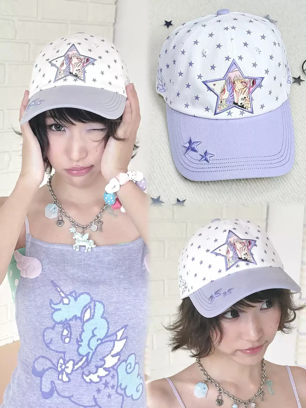 Hashtag DDD | Star Print Two-Tone Baseball Cap