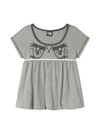 EeeeArtmonster | Cartoon Eye Lace Peplum T-Shirt