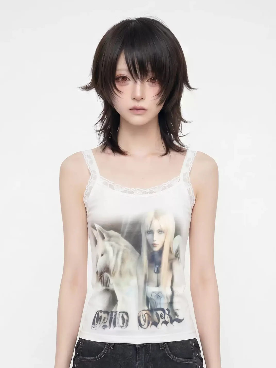 WEBBAR | Angel Wolf Y2K Lace Camisole