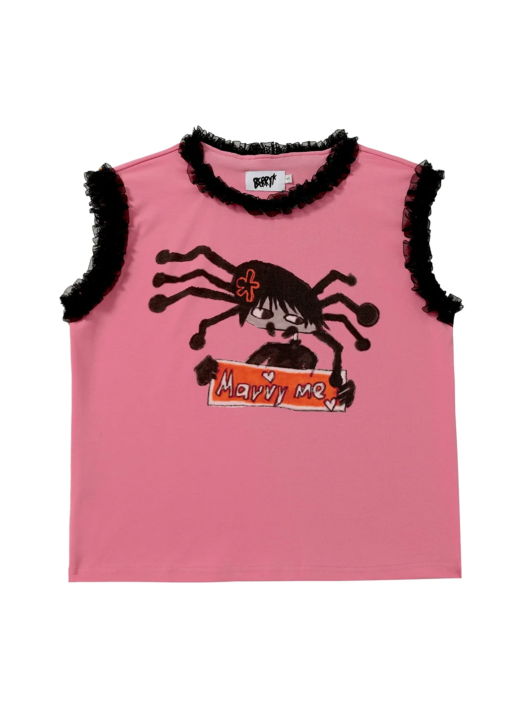 BlackBerry | Pink Lace Trim Tank Top