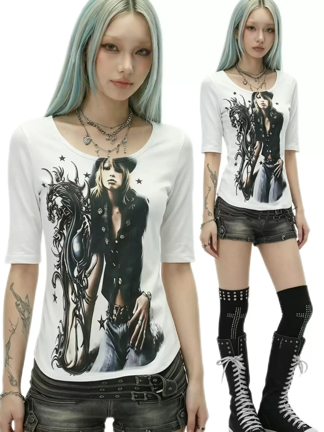 WEBBAR | Dragon Totem Cyber Visual Short Sleeve T-Shirt
