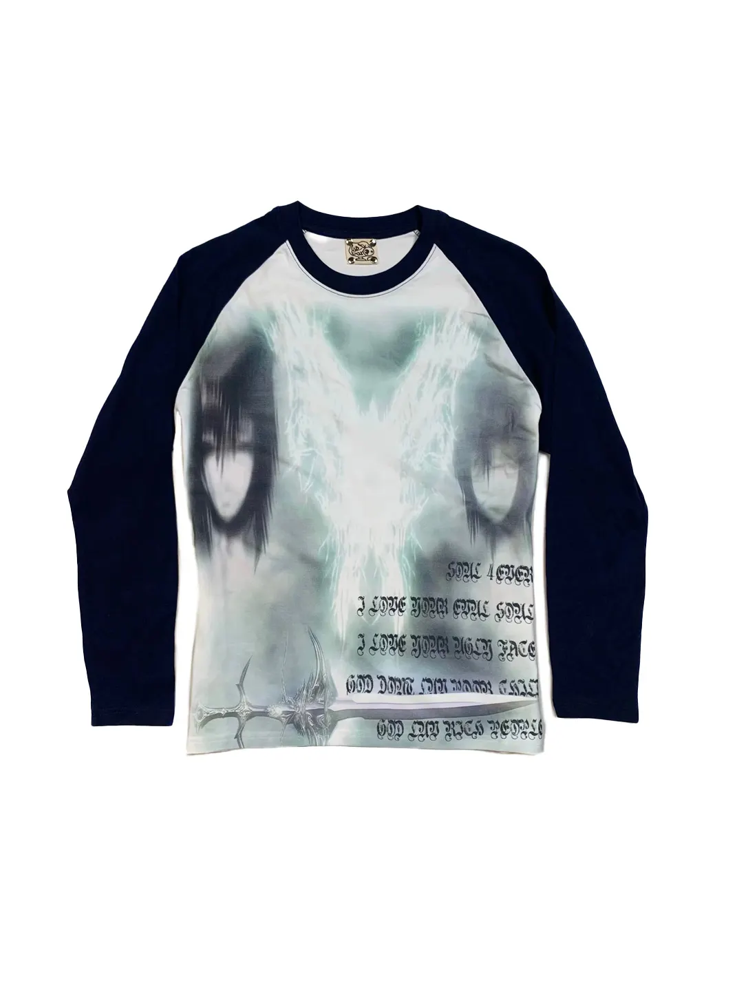 WEBBAR | Gothic Wing Raglan Long Sleeve T-Shirt