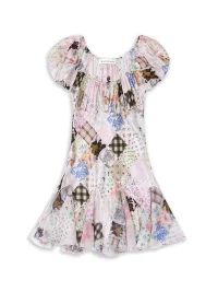 TRINITE | Vintage Patchwork Silk Blend Print Dress