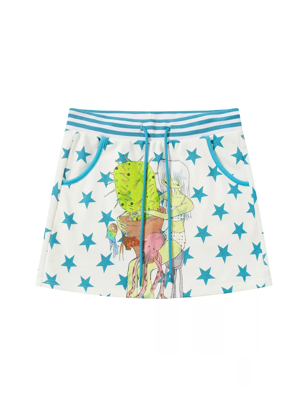 BlackBerry | Blue Star Print Hooded Top and Skirt Set