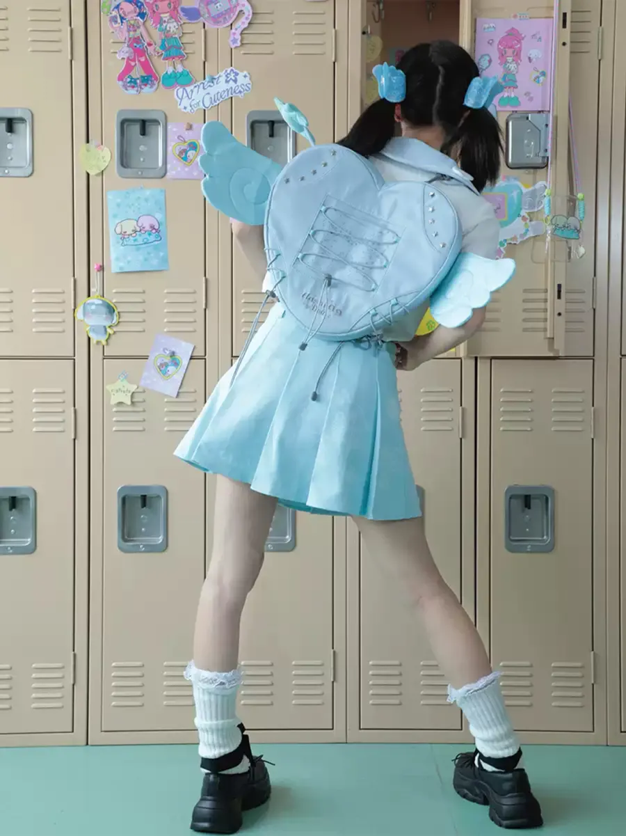 Hashtag DDD | Angel Wing Heart-Shaped Convertible Backpack - 3