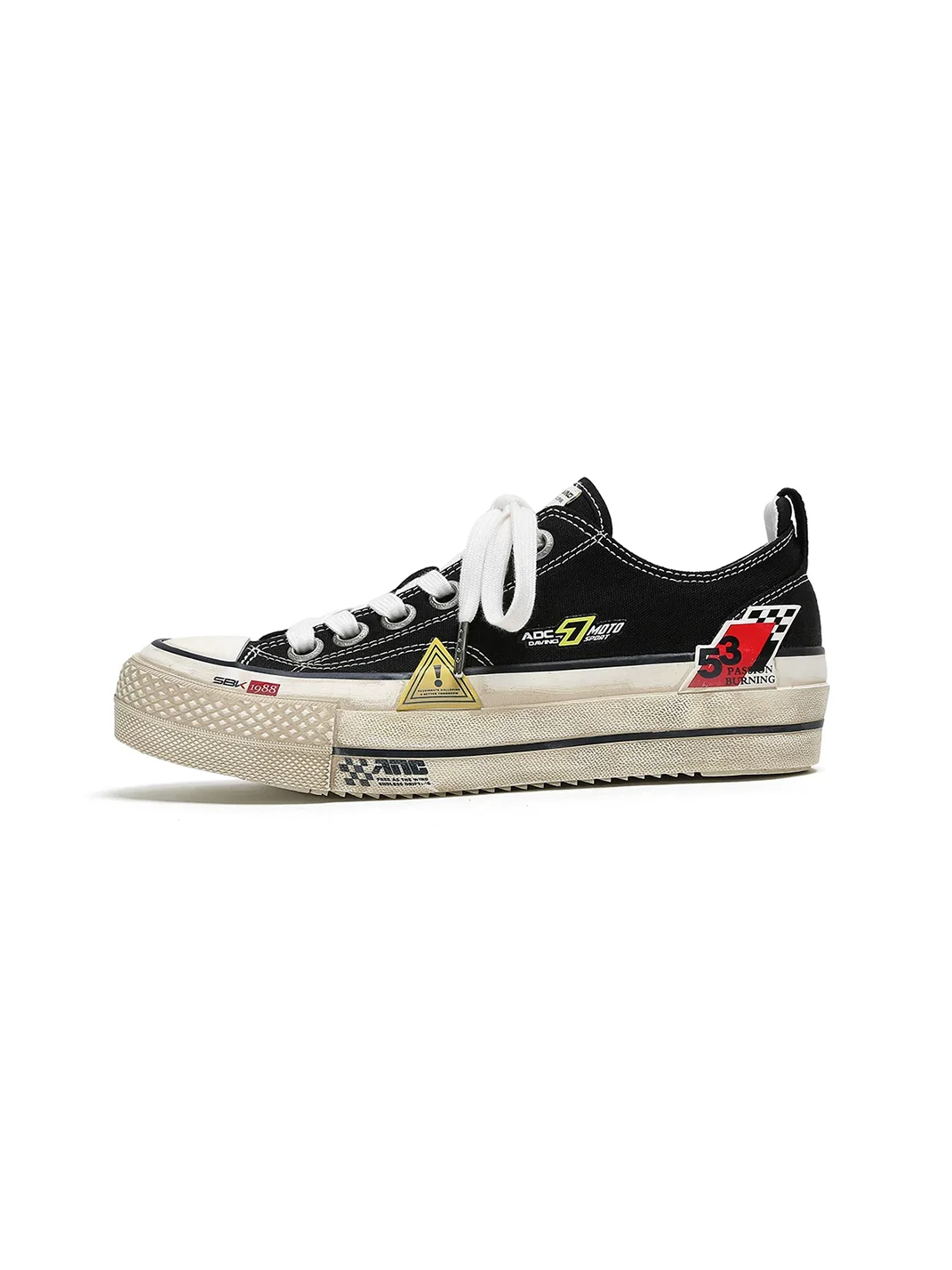 ADC | Pillow Champion Mark Distressed Canvas Platform Sneakers