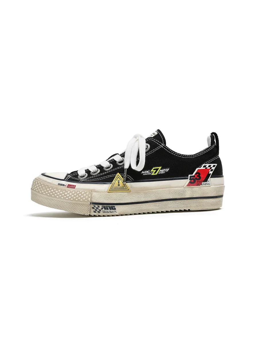ADC | Pillow Champion Mark Distressed Canvas Platform Sneakers - 2