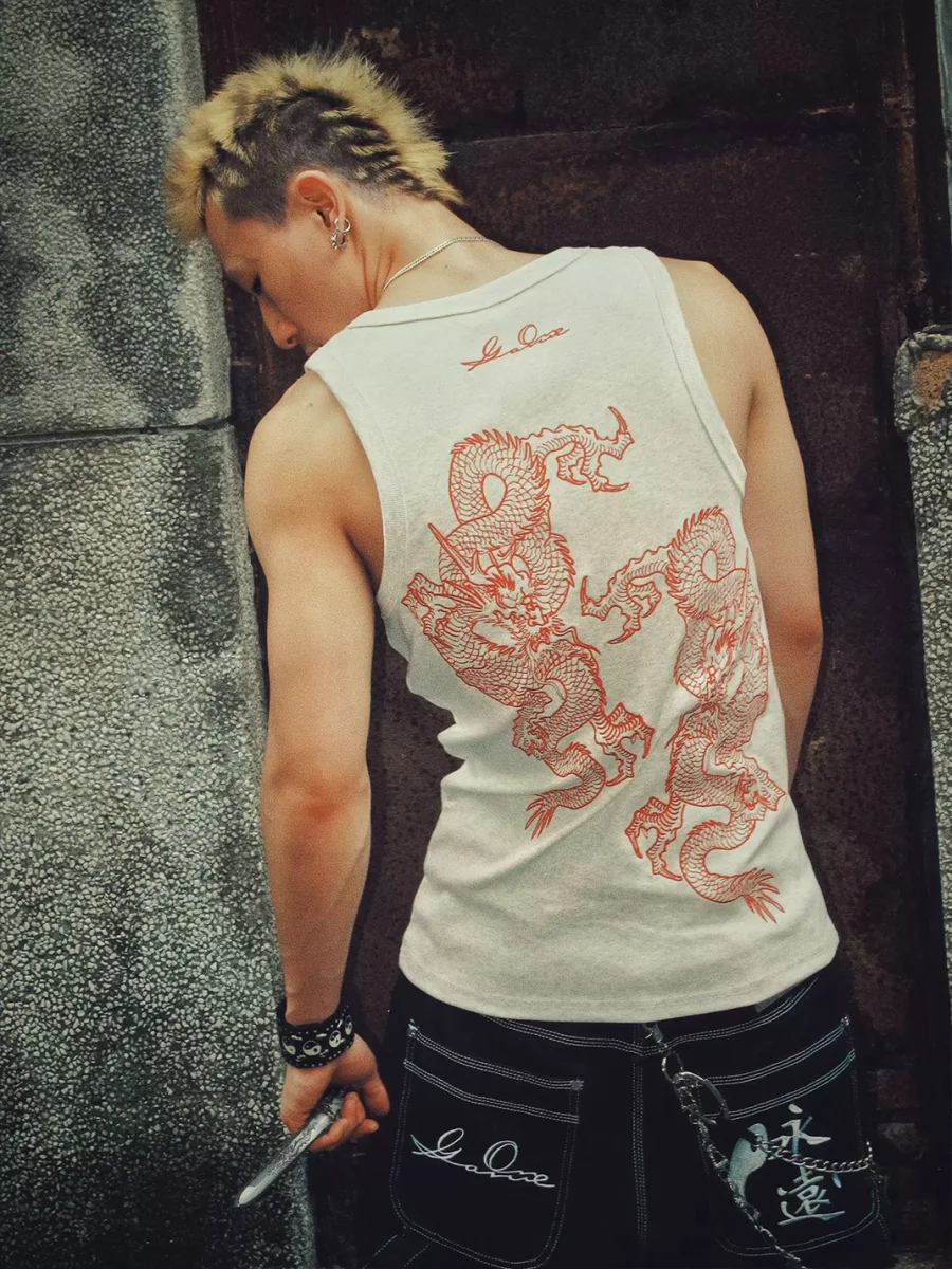 Game one | 26SS Vintage Dragon Tank Top - 3