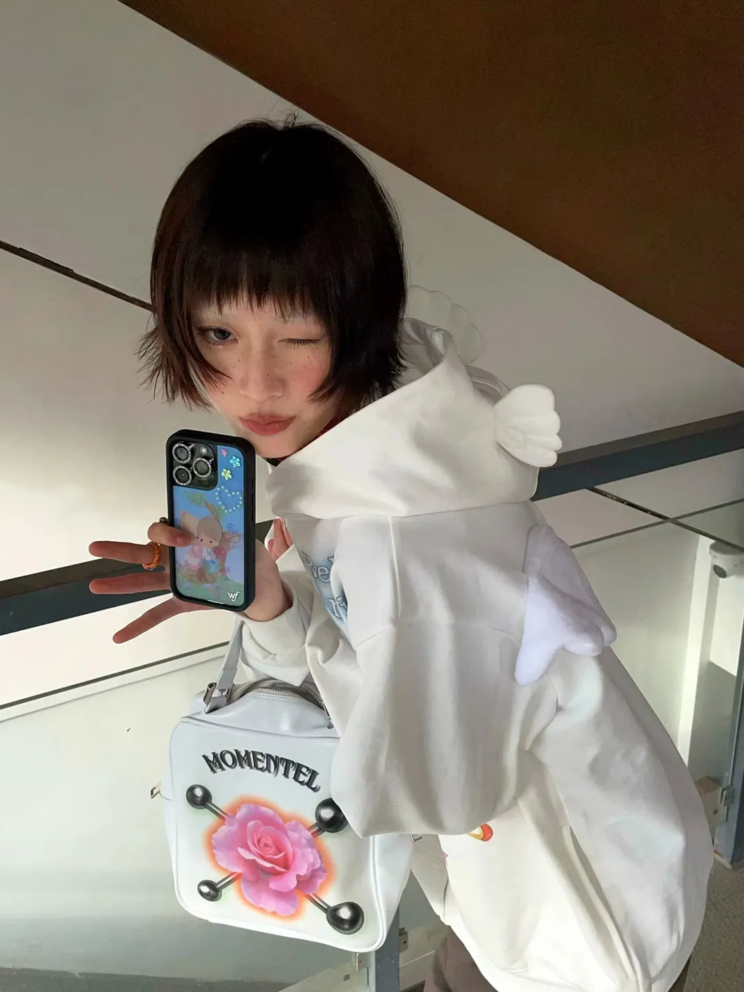 BlackBerry | Angel Print Wing Zip Hoodie