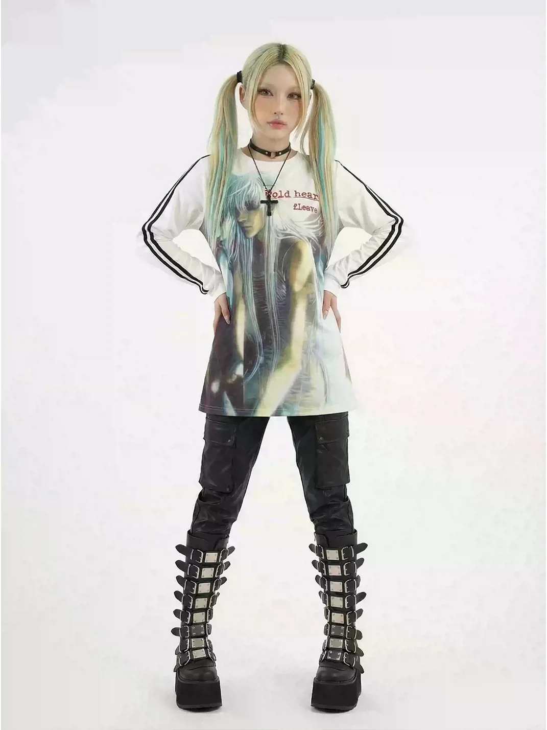 WEBBAR | Y2K Anime Character Heavyweight Long Sleeve Soccer Jersey