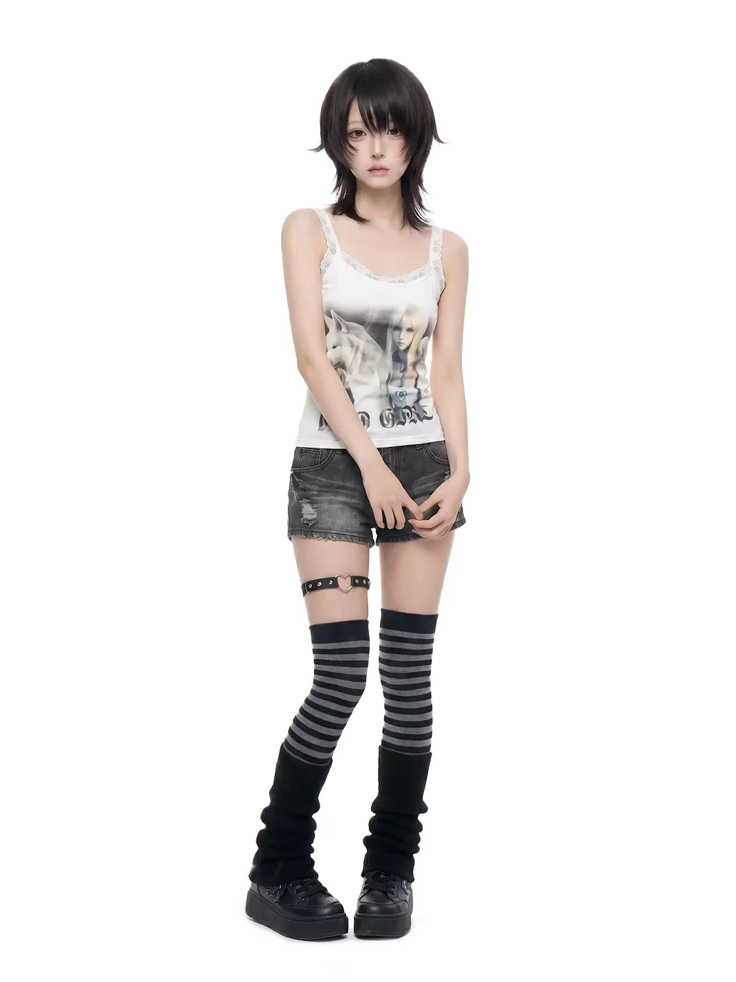WEBBAR | Angel Wolf Y2K Lace Camisole