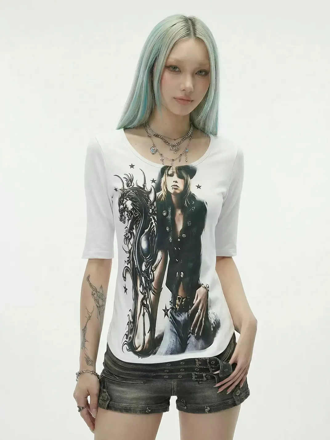 WEBBAR | Dragon Totem Cyber Visual Short Sleeve T-Shirt