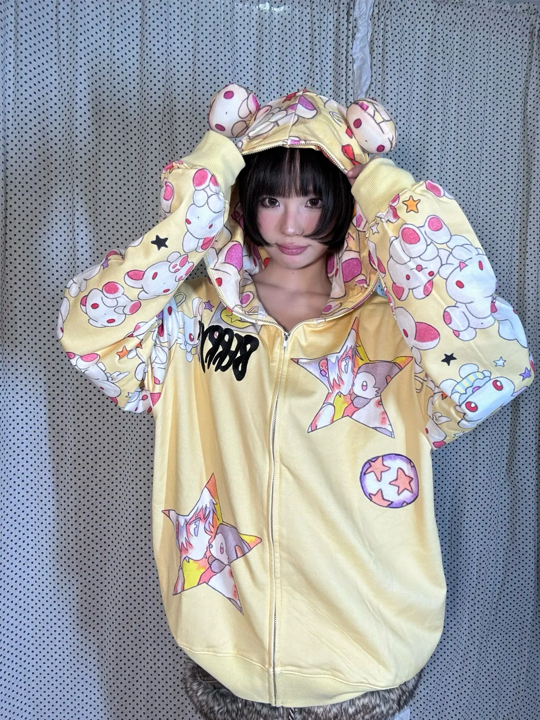 BlackBerry | Yellow Rabbit-Ear Hooded Jacket