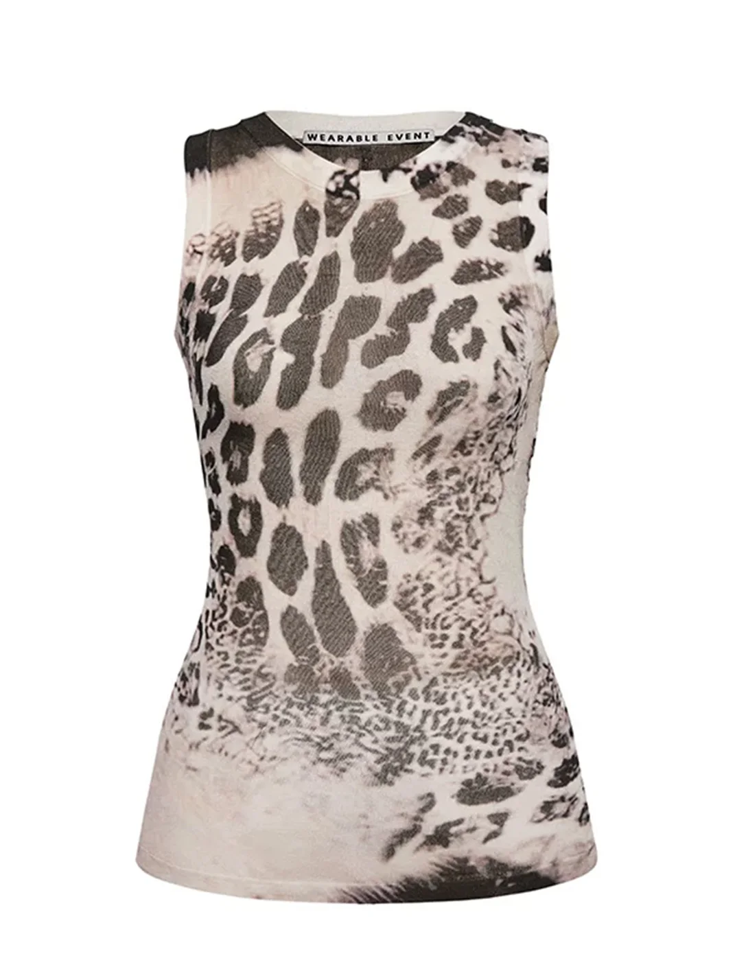 WEARABLEEVENT | Leopard Print Knit Tank Top