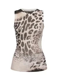 WEARABLEEVENT | Leopard Print Knit Tank Top