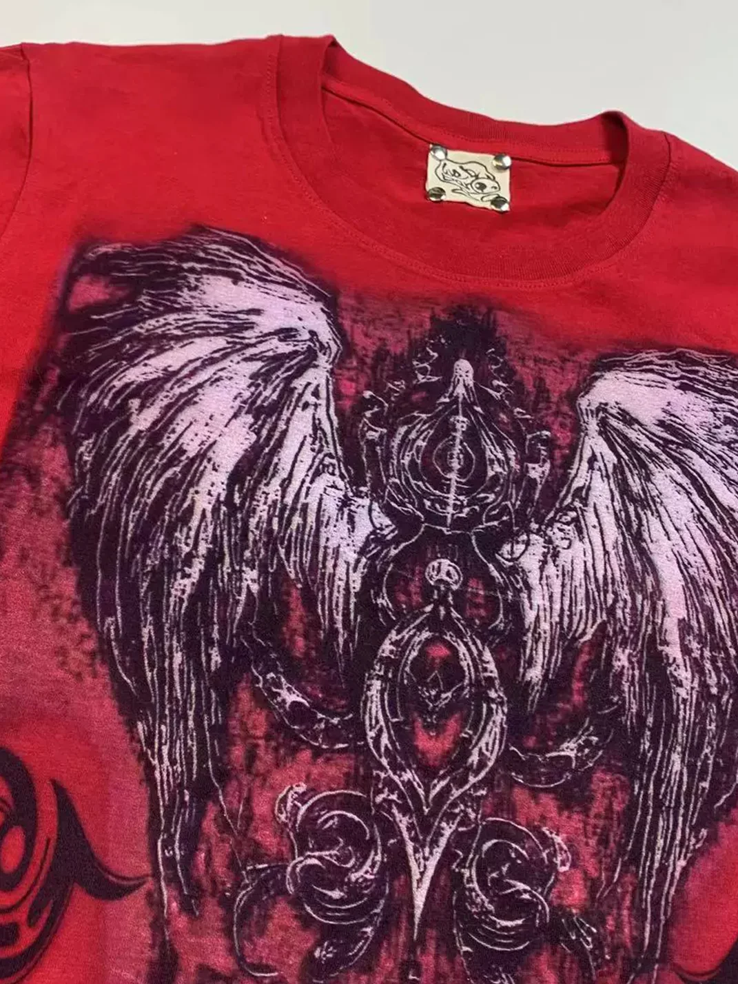 WEBBAR | Y2K Gothic Red Long Sleeve Graphic T-Shirt