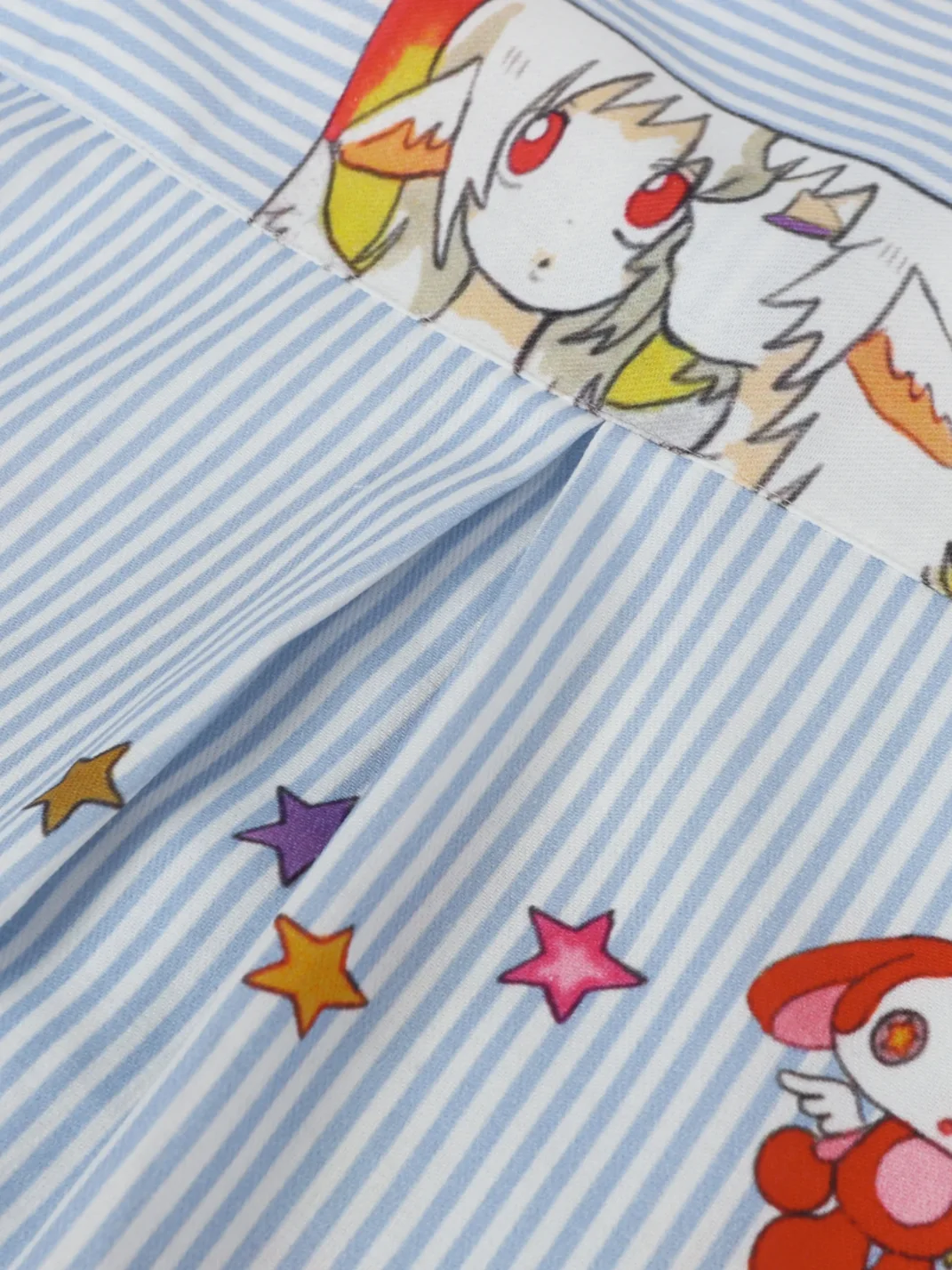BlackBerry | Blue Striped Cartoon Printed Long-Sleeve Shirt