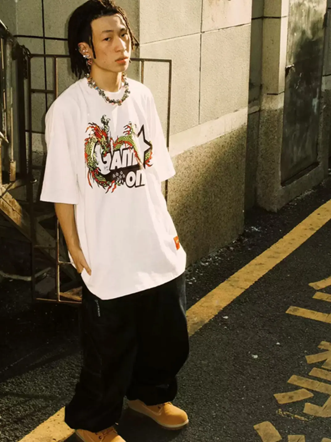 Game one | 21SS Short Sleeve T-Shirt With Dragon Print