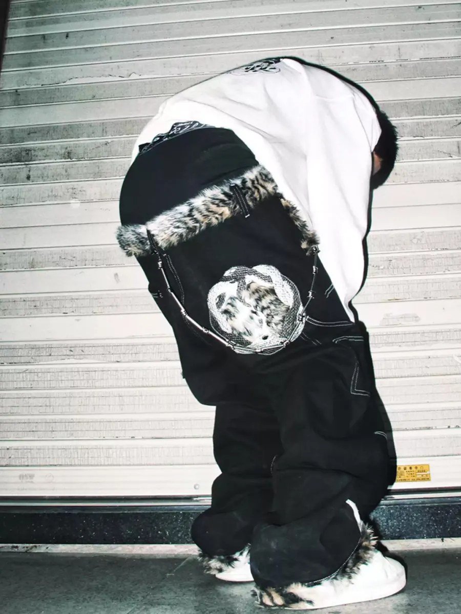 Game one | 26FW Snake Leopard Baggy Jeans - 2