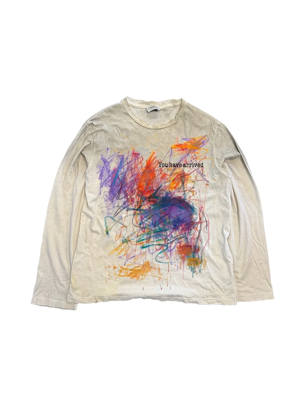SHIBU | Vintage Punk Spray-Dyed Distressed Long-Sleeve T-Shirt