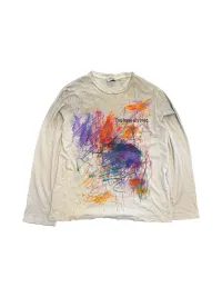 SHIBU | Vintage Punk Spray-Dyed Distressed Long-Sleeve T-Shirt