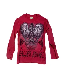WEBBAR | Y2K Gothic Red Long Sleeve Graphic T-Shirt