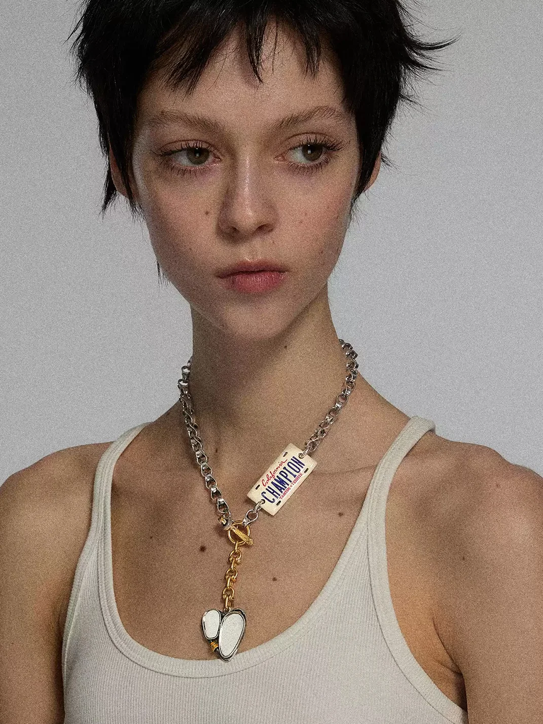 TRINITE | Champion Vintage Motorcycle Number Plate Necklace