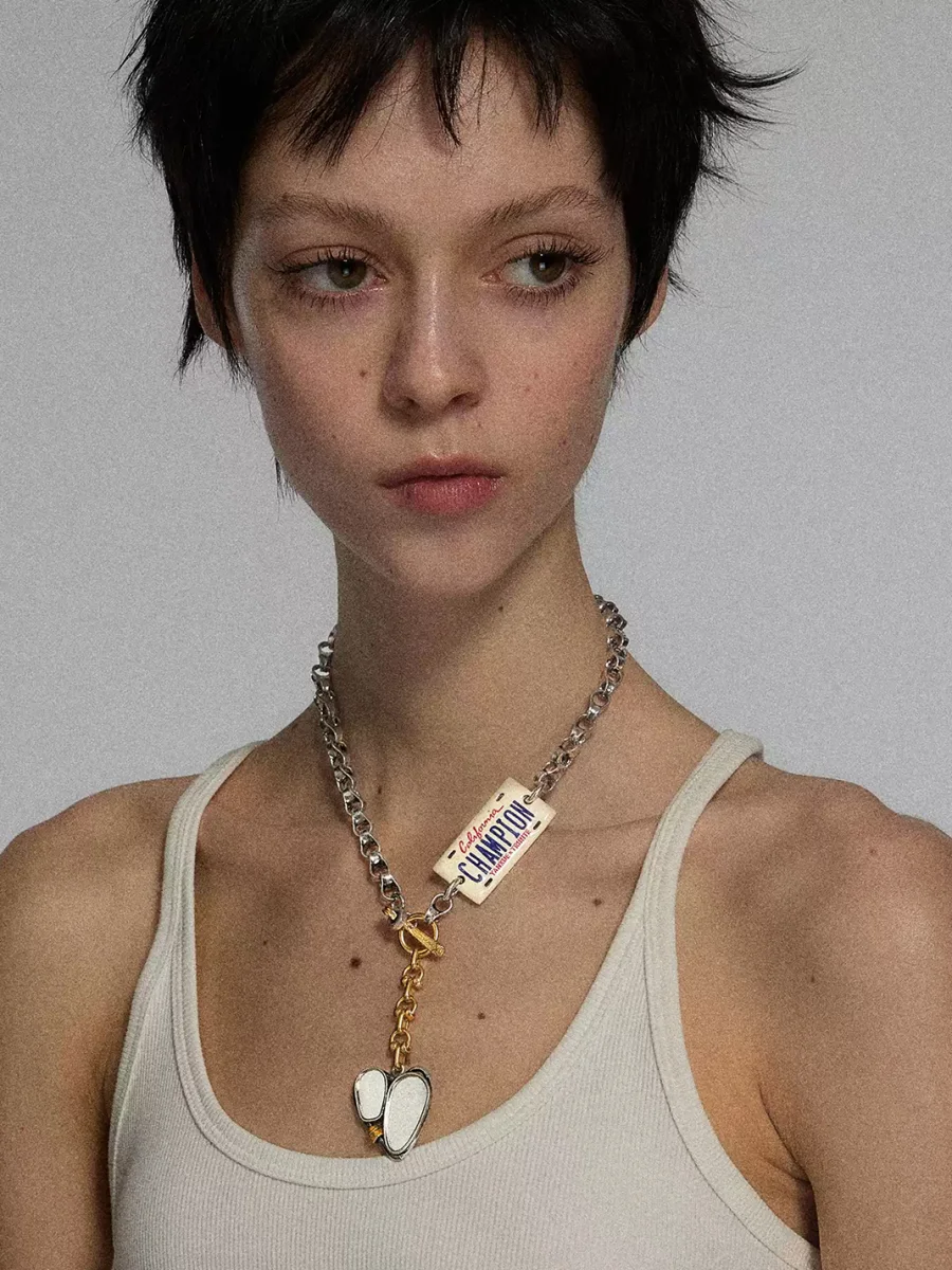 TRINITE | Champion Vintage Motorcycle Number Plate Necklace - 2