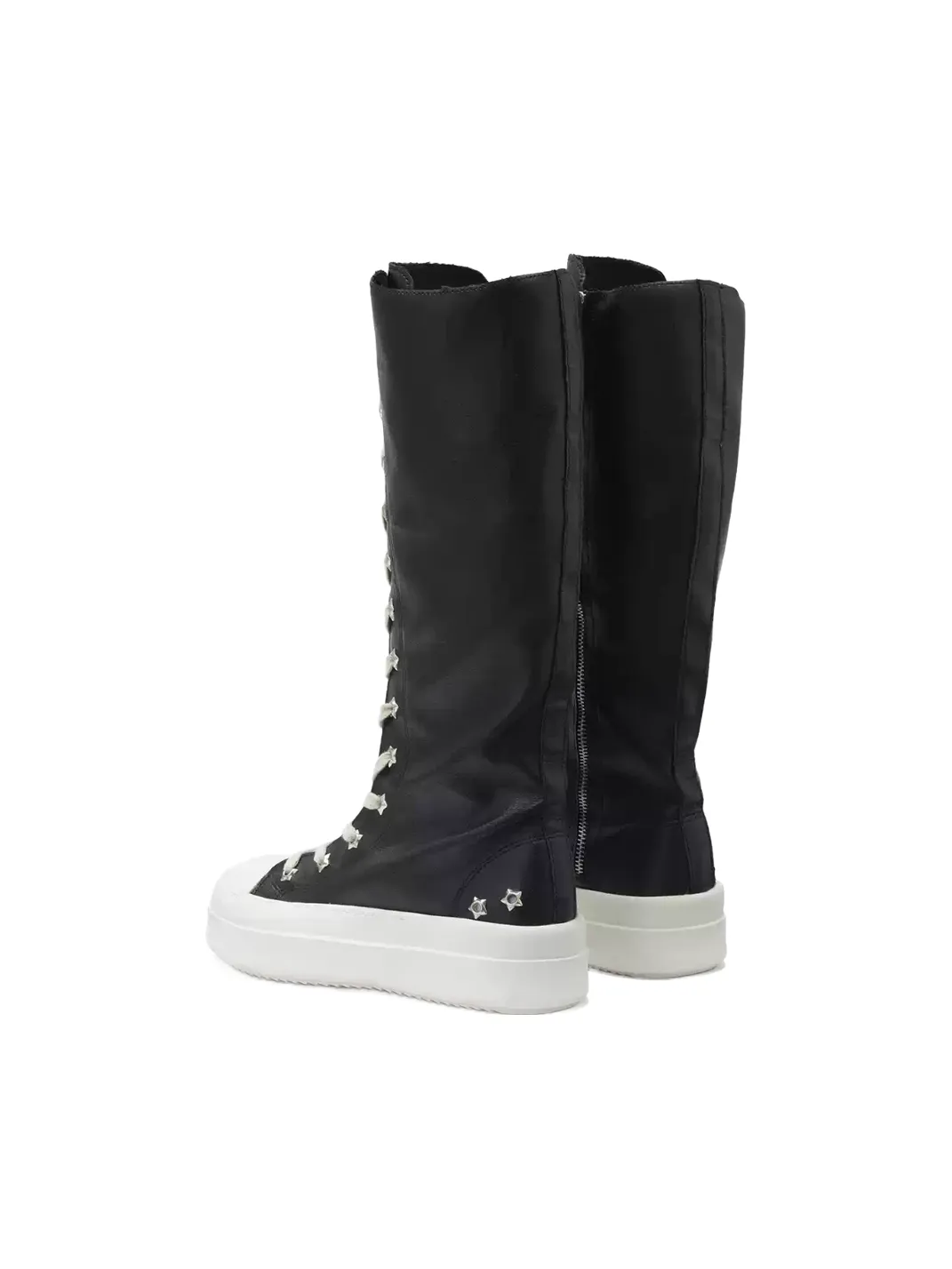 Gods plan | Women's Black Platform High-Top Boots with Star Details