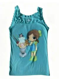 WEBBAR | Summer Lace Tank Top With Sundae Pattern