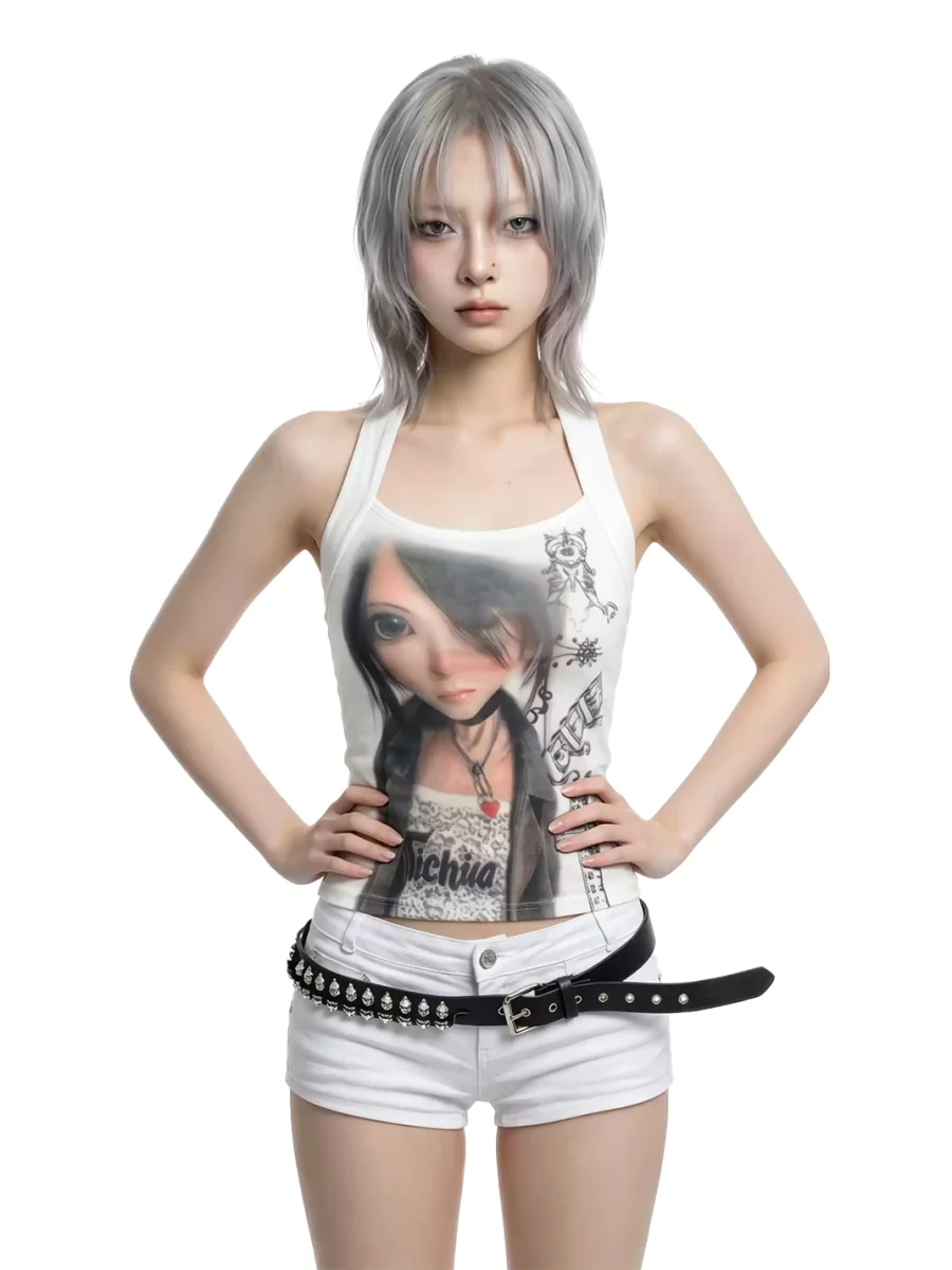 WEBBAR | Virtual Doll Print Halter Vest - 3