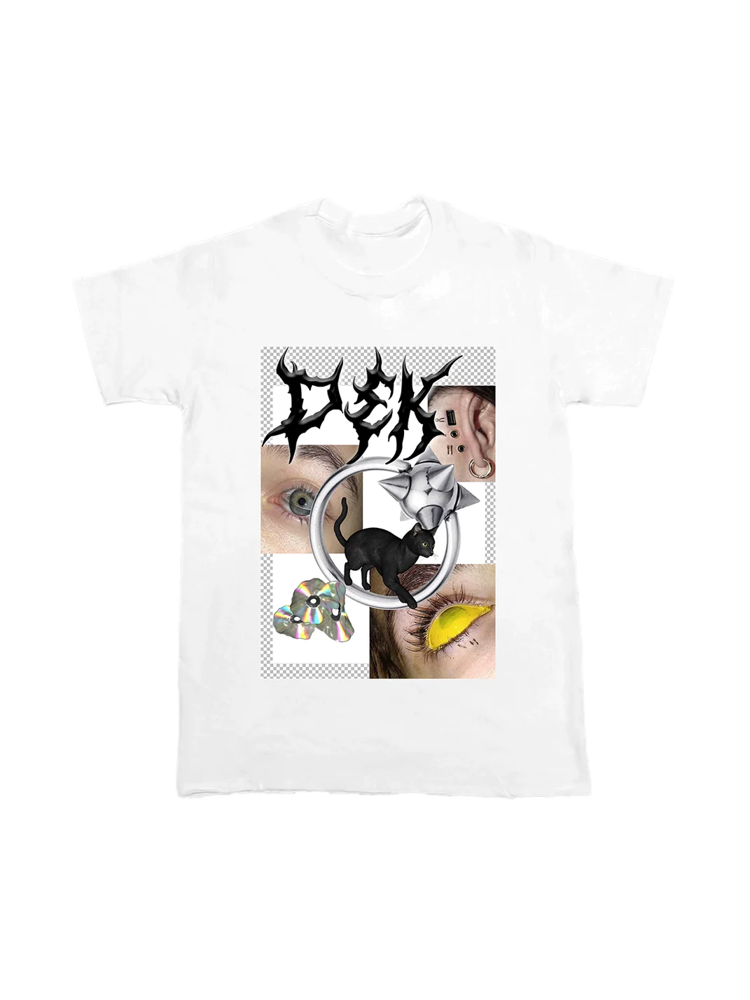 DeadEndKids | Cyber Ghetto Oversize T-Shirt With Black Cat Print