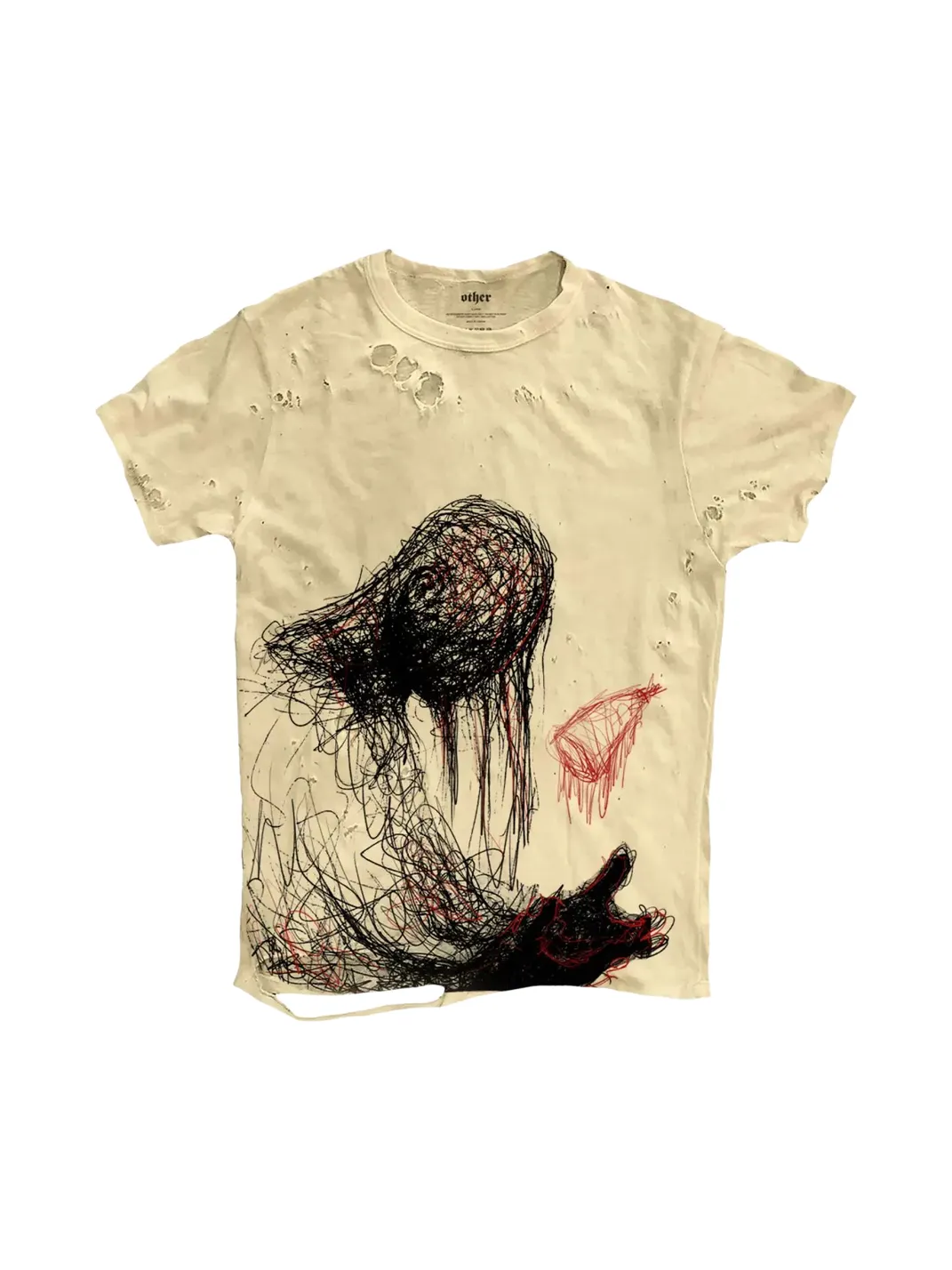 SHIBU | Distressed Abstract Line Graphic Short-Sleeve T-Shirt