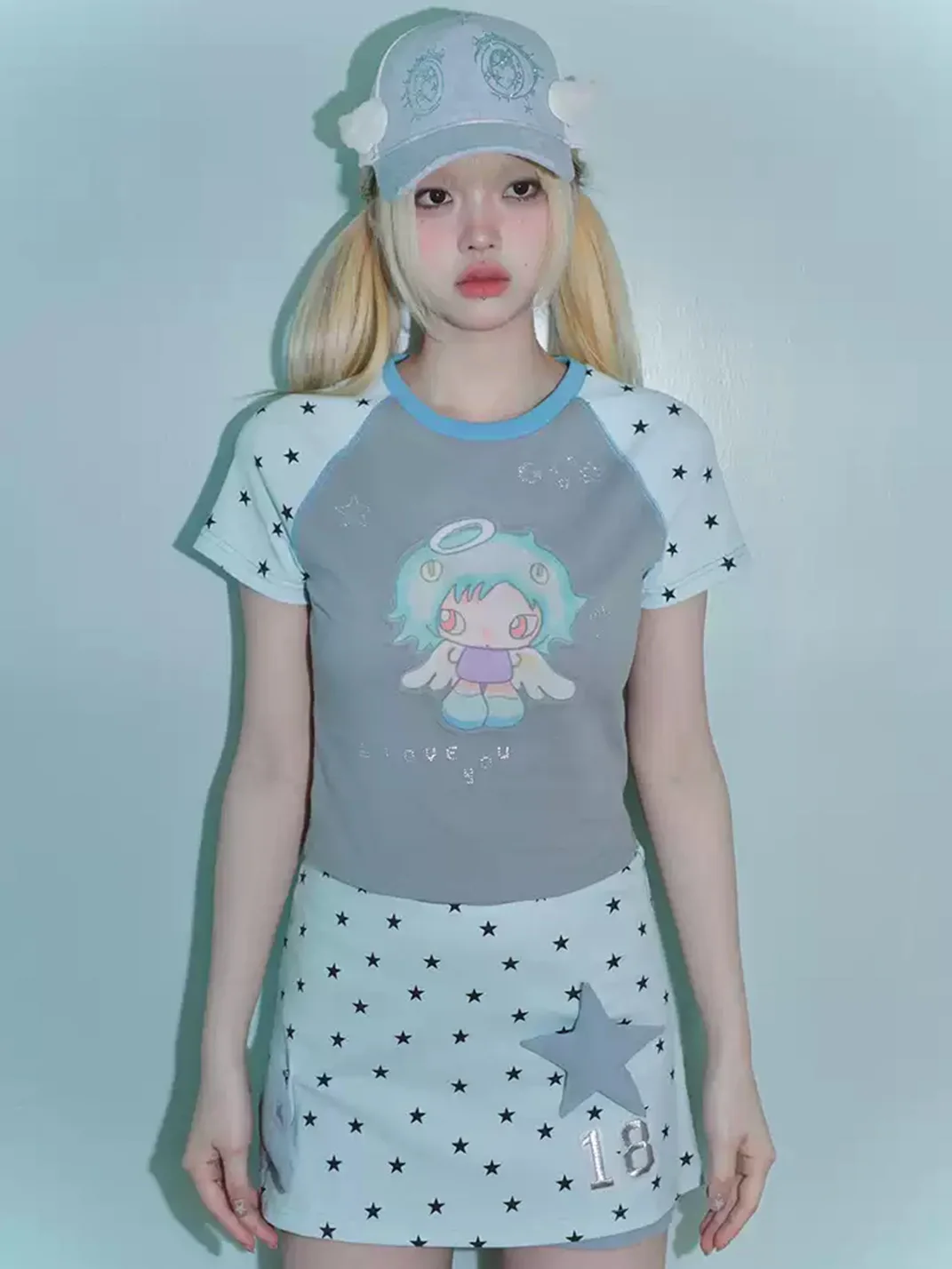 Hashtag DDD | Angel Print Raglan T-Shirt
