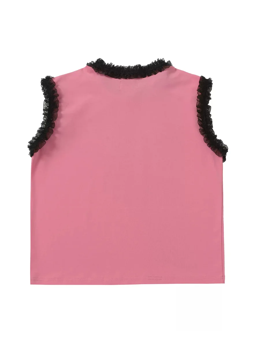 BlackBerry | Pink Lace Trim Tank Top - 3