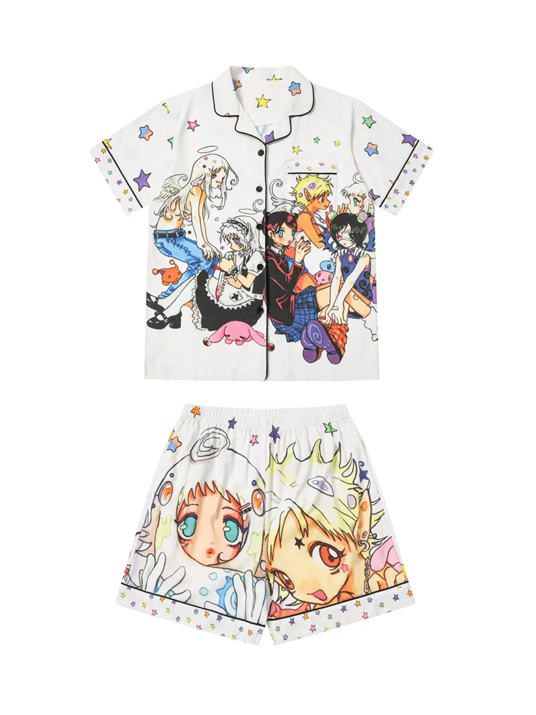BlackBerry | Doll House Cartoon Print Short-Sleeve Pajama Set