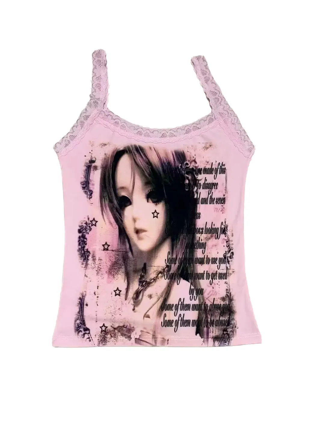 WEBBAR | Vintage Pink Lace Girl Tank Top